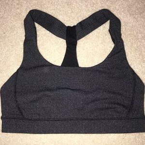 Grey and black Lululemon Sports Bra size 4